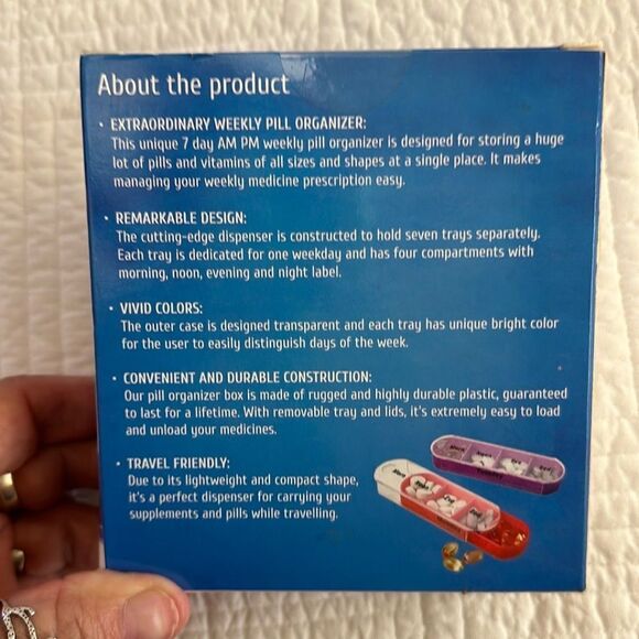 MEDca Pill Organizer Four Times-a-Day AM PM Stackable - Picture 3 of 9